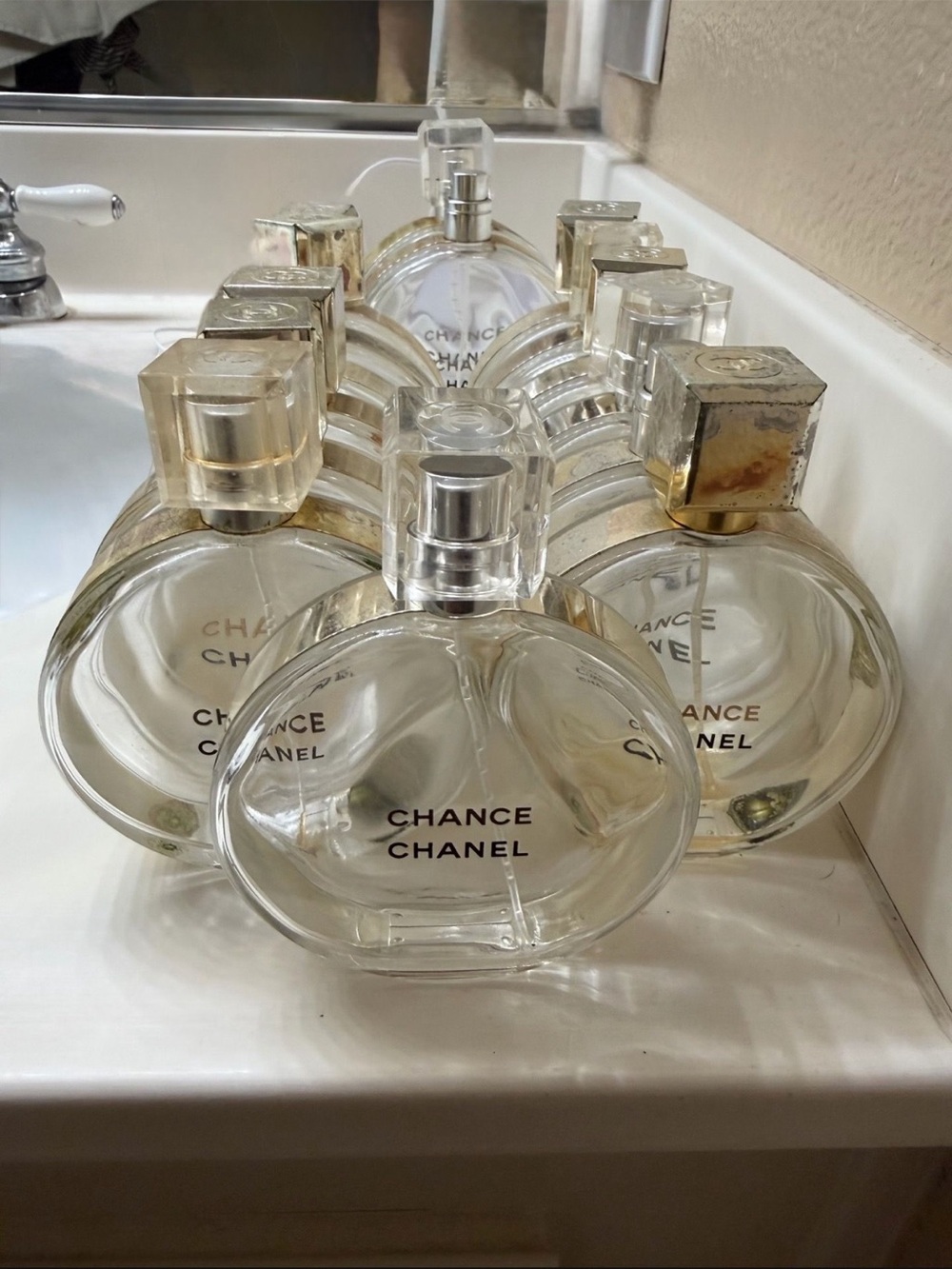 15 bottle collection - CHANEL Chance Empty Perfume bottles